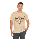 Tribal Bull Skull Earth Symbol Illustration Unisex T-Shirt