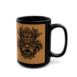 Quetzalcoatl Feathered Serpent God Black Mug