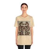 Twin Tribal Harmony Glyph Symmetrical Design Unisex T-Shirt