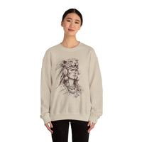 Aztec Warrior Woman Jaguar Spirit Sketch Unisex Sweatshirt