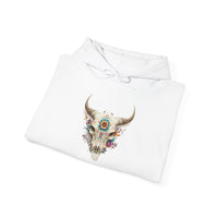 Sacred Floral Cow Skull Mandala Illustration Unisex Hoodie