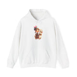 Playful Inca Girl and Llama Cartoon Unisex Hoodie