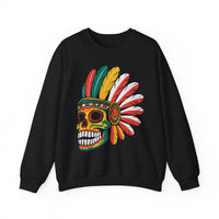 Aztec Feathered Skull Fiesta Illustration Unisex Sweatshirt
