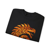 Spiral Quetzalcoatl Feathered Serpent Glyph Style Unisex Sweatshirt