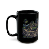 Andean Cliffside Inca Citadel Graphic Black Mug