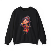 Chibi Inca Girl with Baby Condor Unisex Sweatshirt