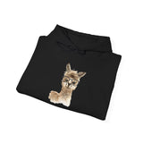 Cute Alpaca With Glasses Watercolor Illustration Unisex Hoodie