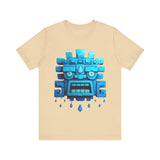 Tlaloc Rain God Blue Mask Glyph Style Unisex T-Shirt