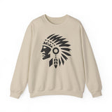 Tribal Warrior Headdress Emblem Illustration Unisex Sweatshirt
