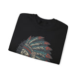 Vintage Native American Headdress Graphic Unisex Sweatshirt