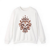 Ah Puch Mayan Skull Crown Glyph Style Unisex Sweatshirt