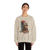 Inca Warrior Watercolor Art and Tribal Pattern Unisex Sweatshirt
