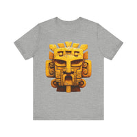 Golden Warrior Mask Andean Glyph Style Unisex T-Shirt