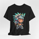Cyber Aztec Chibi Warrior Neon Style Unisex T-Shirt