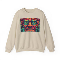 Neon Aztec Mask God Illustration Unisex Sweatshirt