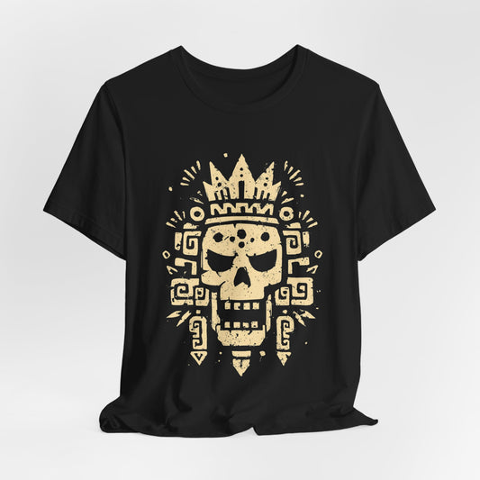 Ah Puch Skull Crown Mayan Glyph Style Unisex T-Shirt