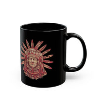 Aztec Sun Chief Feather Headdress Black Mug
