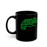 Mesoamerican Chameleon Symbol Black Mug