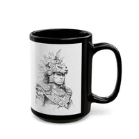 Young Jaguar Warrior Sketch Black Mug