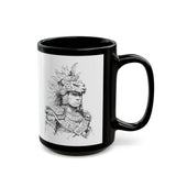 Young Jaguar Warrior Sketch Black Mug