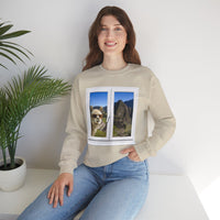 Funny Llama at the Window with Machu Picchu View Unisex Sweatshirt