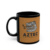 Modern Quetzalcóatl Serpent Head Logo Design Black Mug