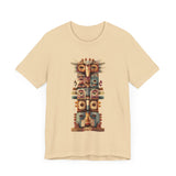 Stacked Tribal Totem Symbols Geometric Faces Unisex T-Shirt