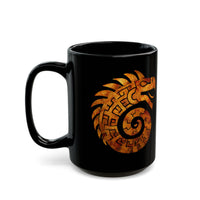 Spiral Quetzalcoatl Feathered Serpent Glyph Style Black Mug