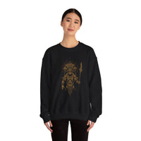 Warrior Shaman Tribal Glyph Gold Line Unisex Sweatshirt