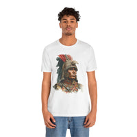 Inca Warrior Watercolor Art and Tribal Pattern Unisex T-Shirt