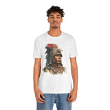 Inca Warrior Watercolor Art and Tribal Pattern Unisex T-Shirt
