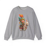 Chibi Inca Warrior Riding Llama Cartoon Unisex Sweatshirt