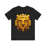 Golden Warrior Mask Andean Glyph Style Unisex T-Shirt