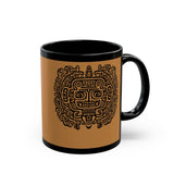 Mythic Mayan God Symbol Black Mug