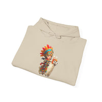 Colorful Chibi Inca Rider and Fluffy Llama Unisex Hoodie