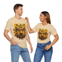 Ancient Andean Warrior Mask Golden Glyph Style Unisex T-Shirt