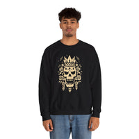Ah Puch Skull Crown Mayan Glyph Style Unisex Sweatshirt