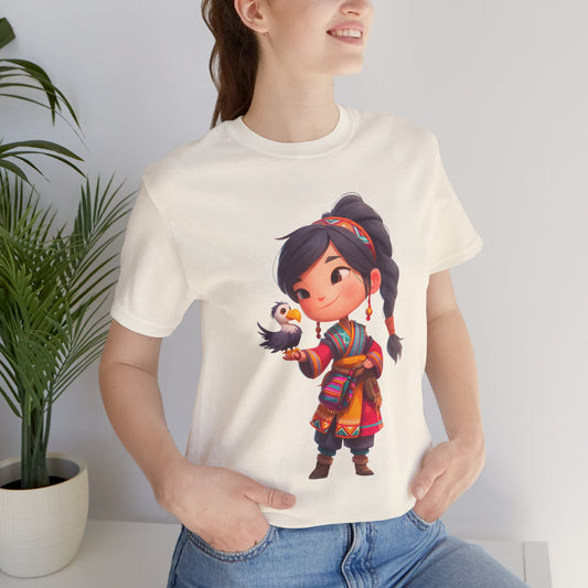 Chibi Inca Girl with Baby Condor Unisex T-Shirt