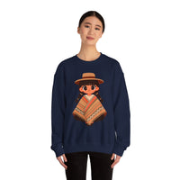 Cartoon Girl in Traditional Poncho Peru Unisex Sweatshirt