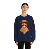 Cartoon Girl in Traditional Poncho Peru Unisex Sweatshirt