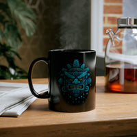 Tlaloc Rain God Tribal Glyph Style Black Mug