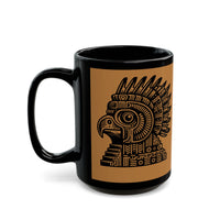 Aztec Eagle Pyramid Emblem Black Mug