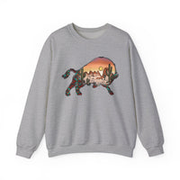 Aztec Buffalo Desert Sunset Silhouette Unisex Sweatshirt