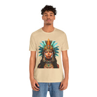 Aztec Royal Warrior Queen Portrait Illustration Unisex T-Shirt