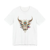Sacred Floral Cow Skull Mandala Illustration Unisex T-Shirt