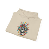 Funny Aztec Skull with Neon Circuits Unisex Hoodie