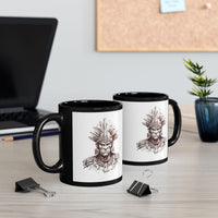 Maya Warrior Ink Portrait Black Mug