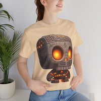 Glow-Eyed Tribal Stone Skull Unisex T-Shirt
