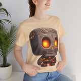 Glow-Eyed Tribal Stone Skull Unisex T-Shirt
