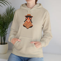 Cartoon Girl in Traditional Poncho Peru Unisex Hoodie